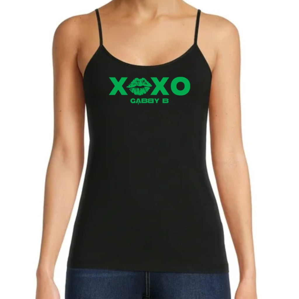 Regata feminina preta/verde "XOXO"